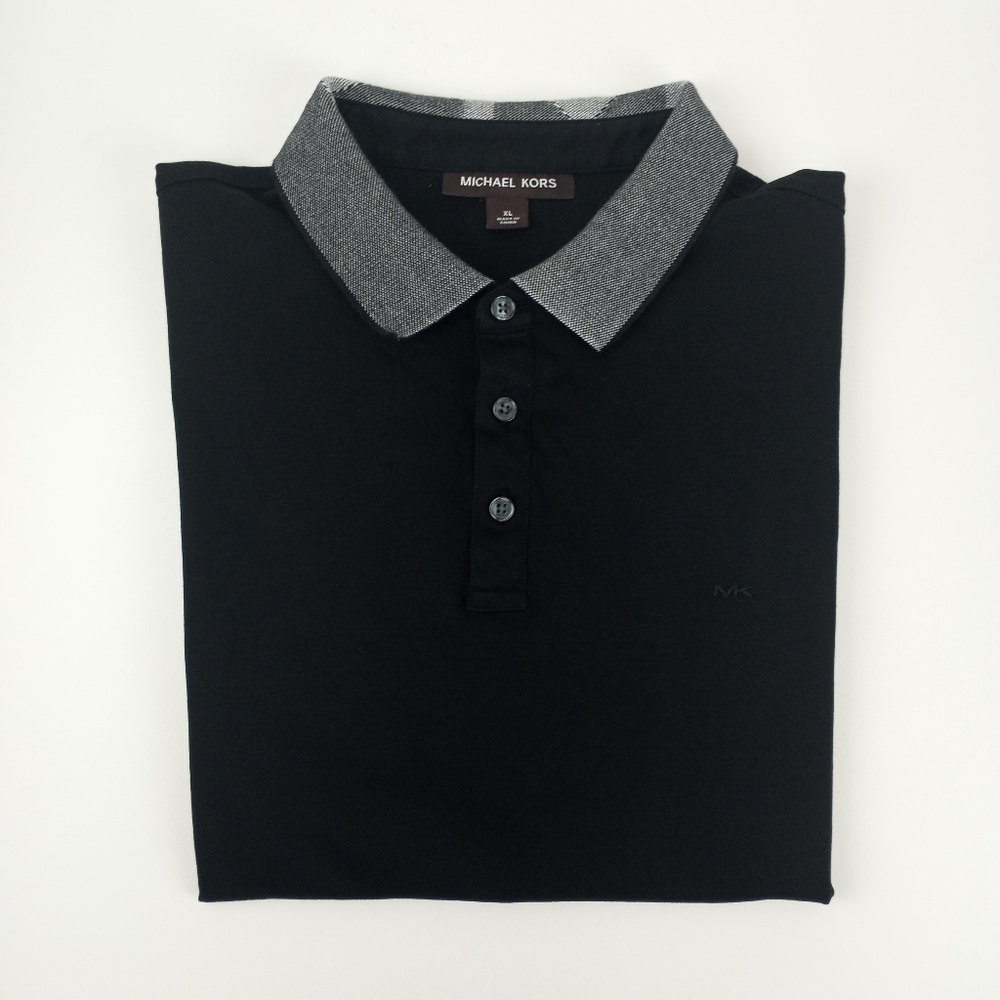 NWOT Michael Kors Black Polo Shirt Men Cotton XL
